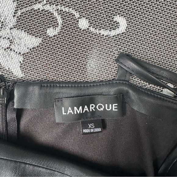 Lamarque Nitza Faux Leather  Dress in Black Sz XS - Picture 9 of 13